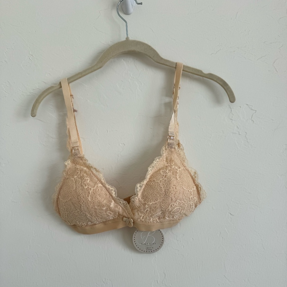 Nude Lace Nursing Bra